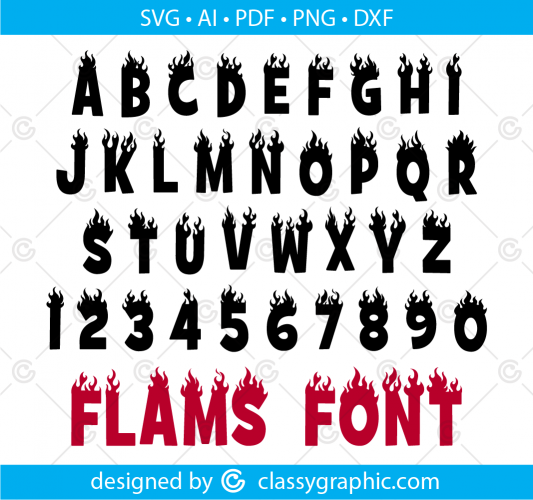 Flame Font Svg, Fire Font Svg Font For Cricut, Thrasher Font Svg 